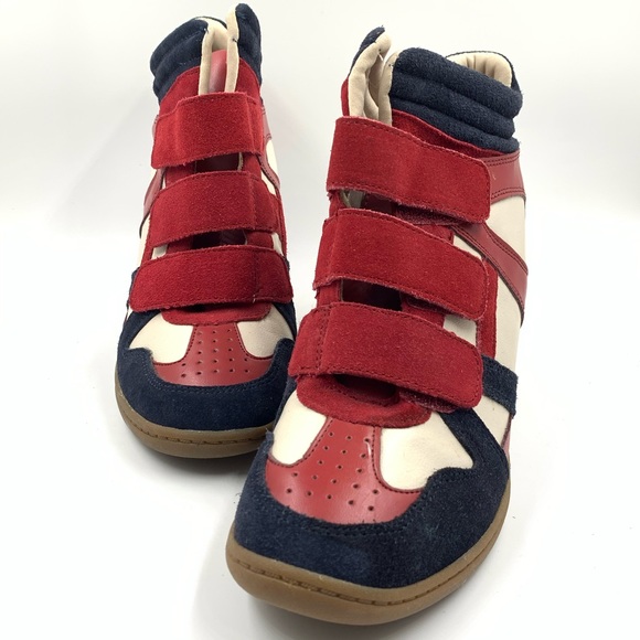 red and blue skechers